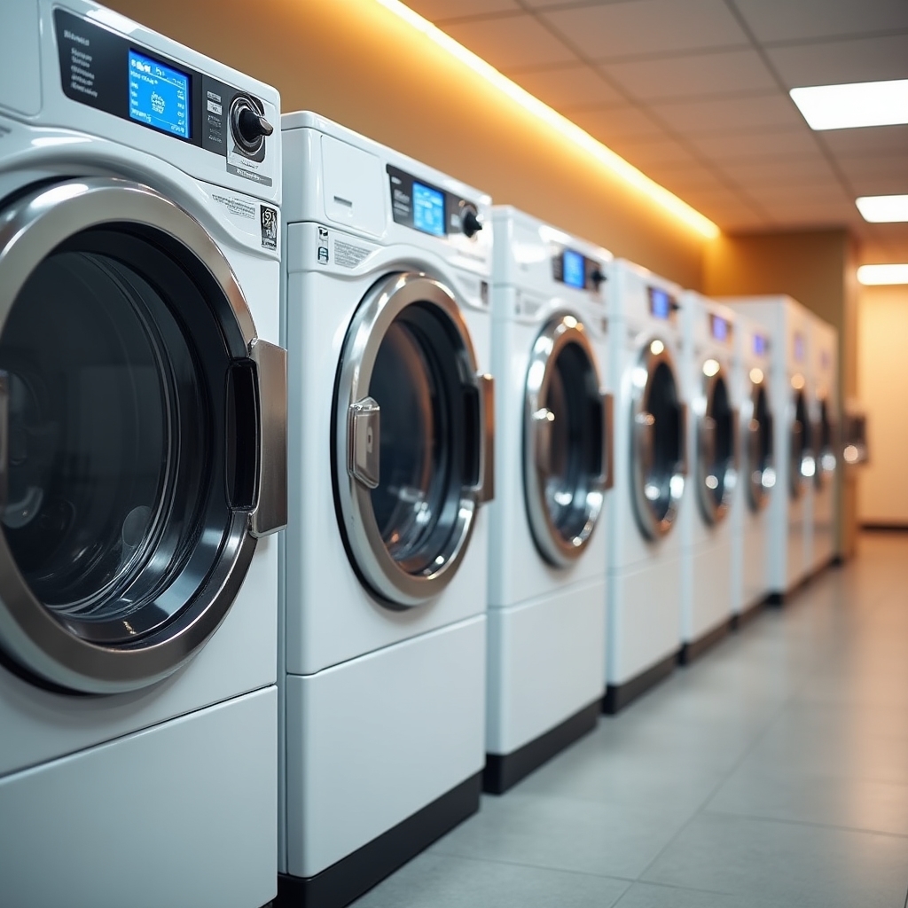 Промышленные стиральные машины в прачечной Welkendy